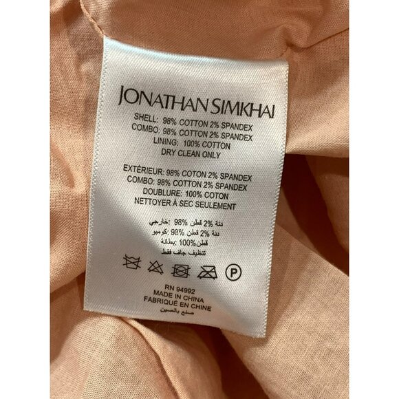 JONATHAN SIMKHAI Wilder Cotton Gauze Maxi Dress Peach Puff Sleeves Size 10 NWT - Picture 6 of 16
